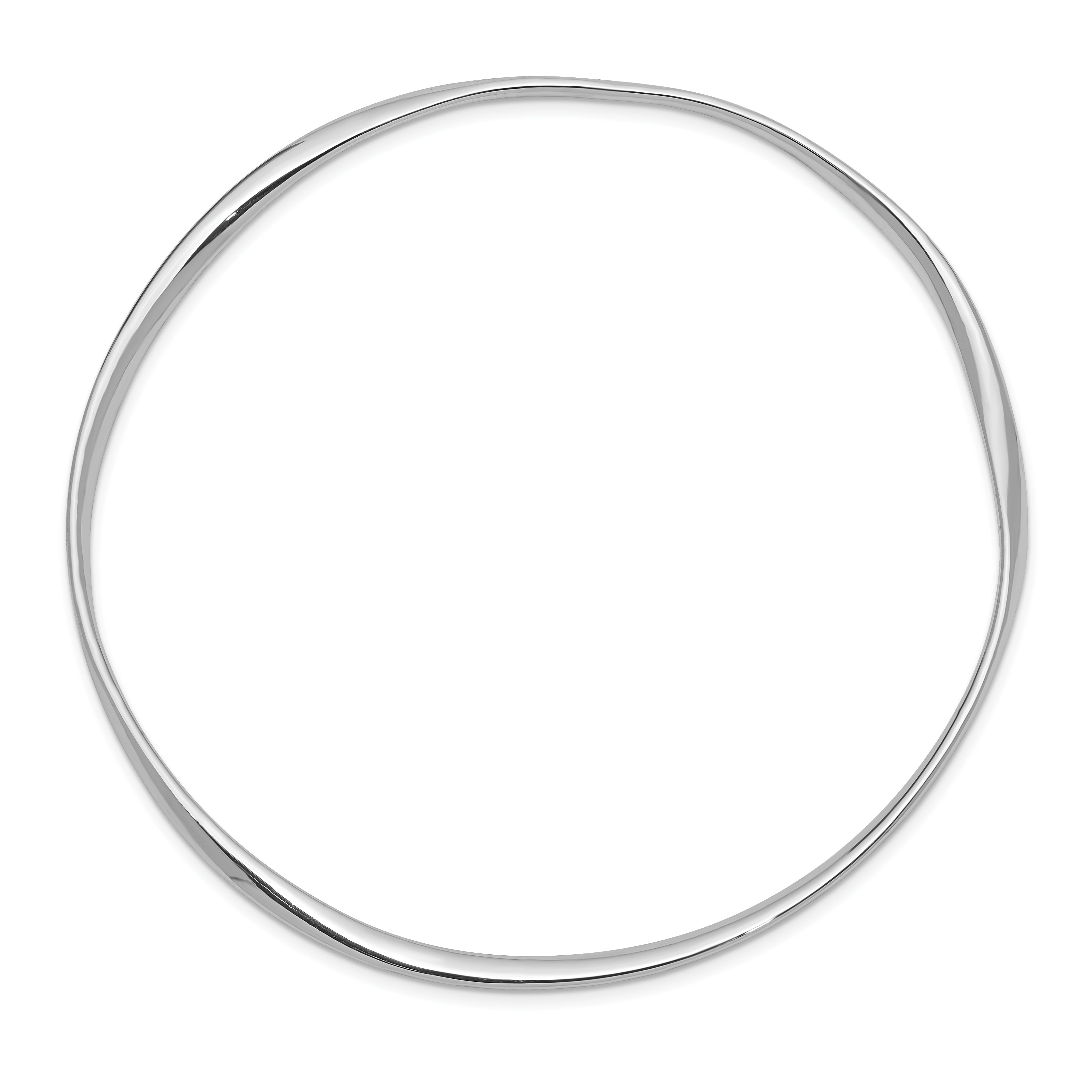 Sterling Silver Rhodium-plated 2.25mm Bangle Secondary image