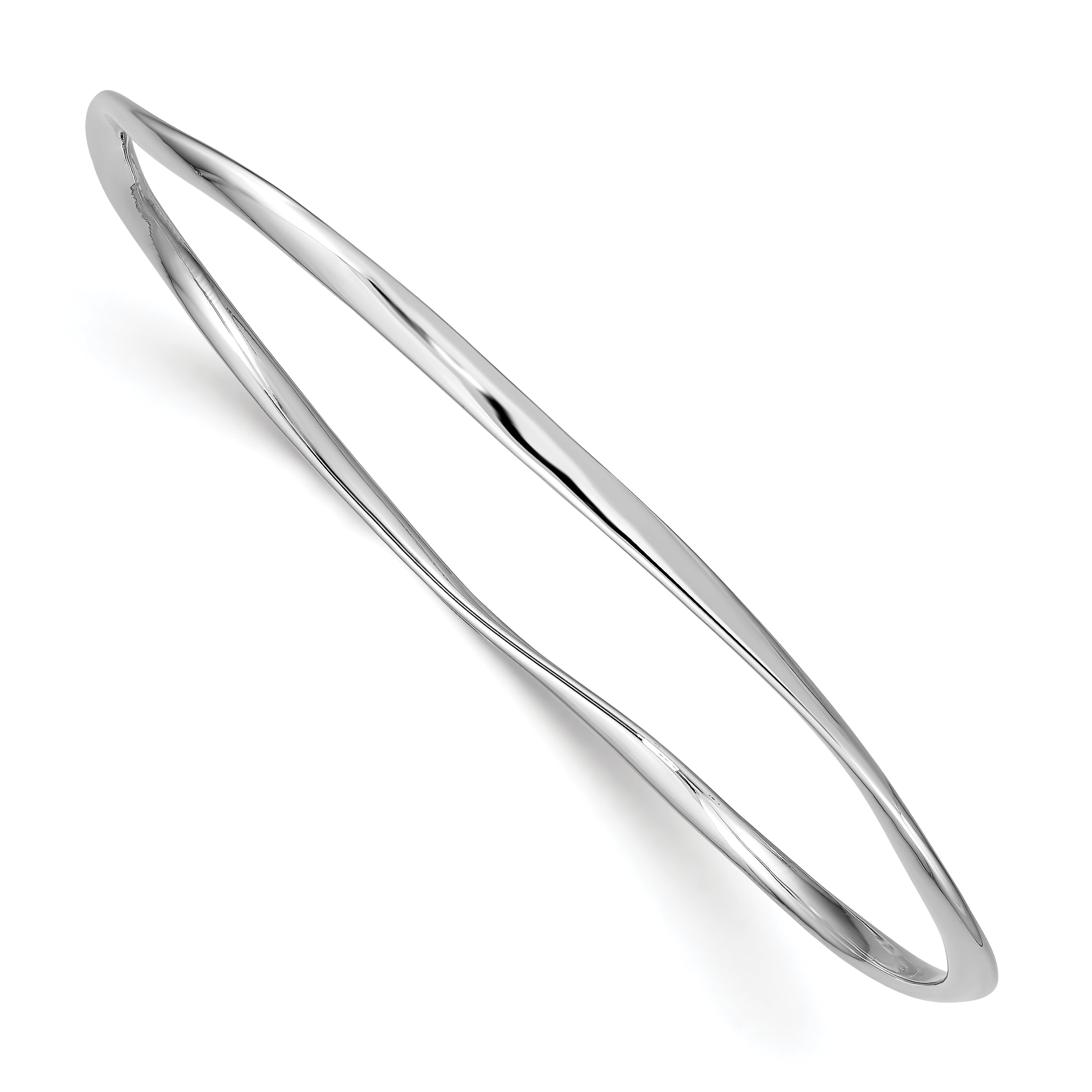 Sterling Silver Rhodium-plated 2.25mm Bangle Main image