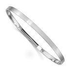 Sterling Silver Rhodium-plated 4.00mm Satin Slip-on Bangle
