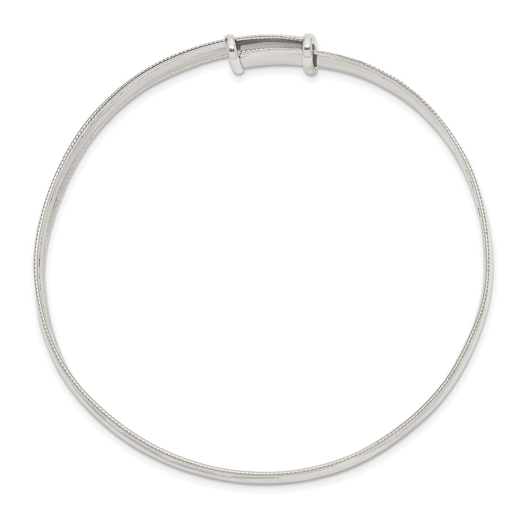 Sophia Jewelers Sterling Silver Milgrain Polished Expandable Bangle for Women