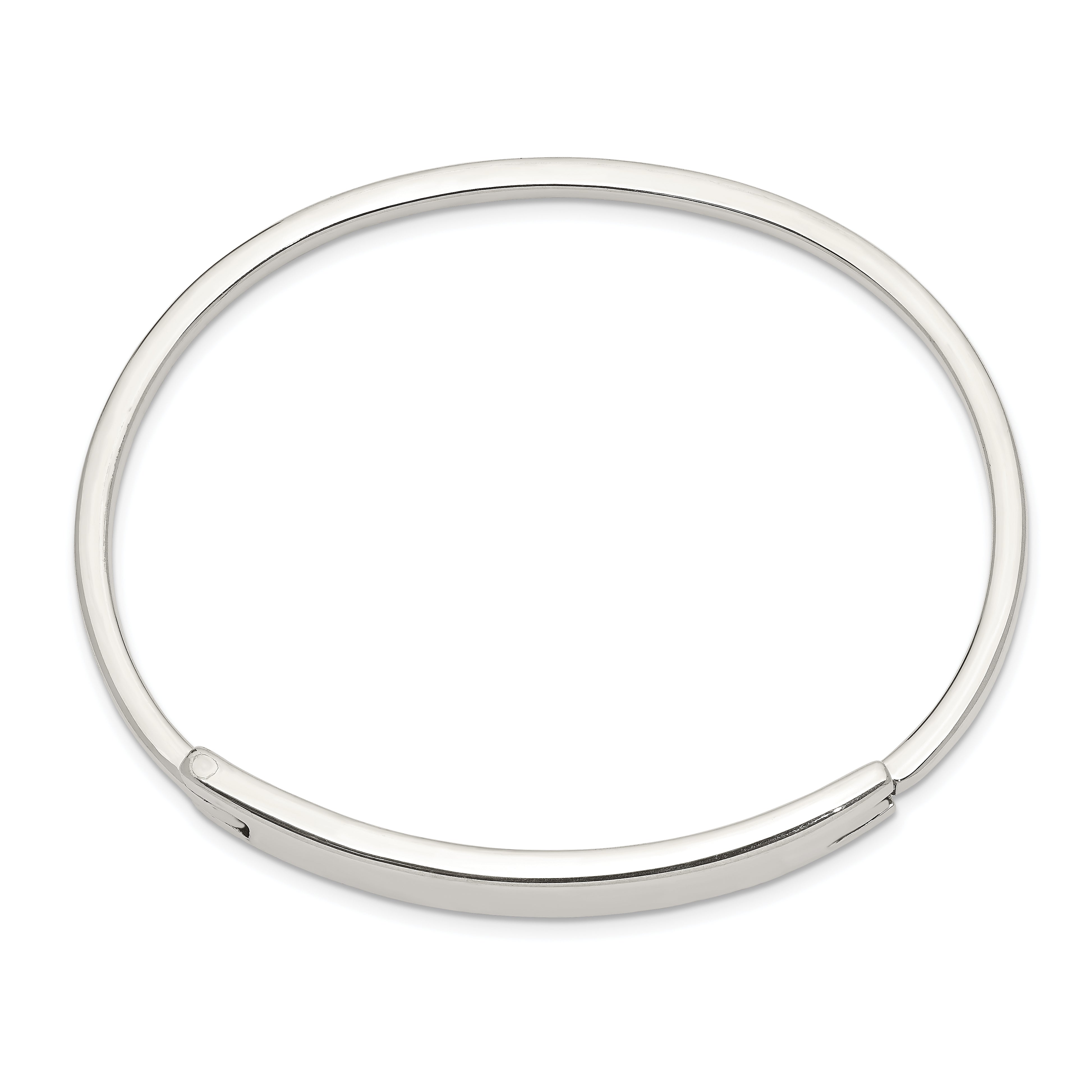 Sophia Jewelers Sterling Silver 925 Polished Hinged ID Bangle for Women