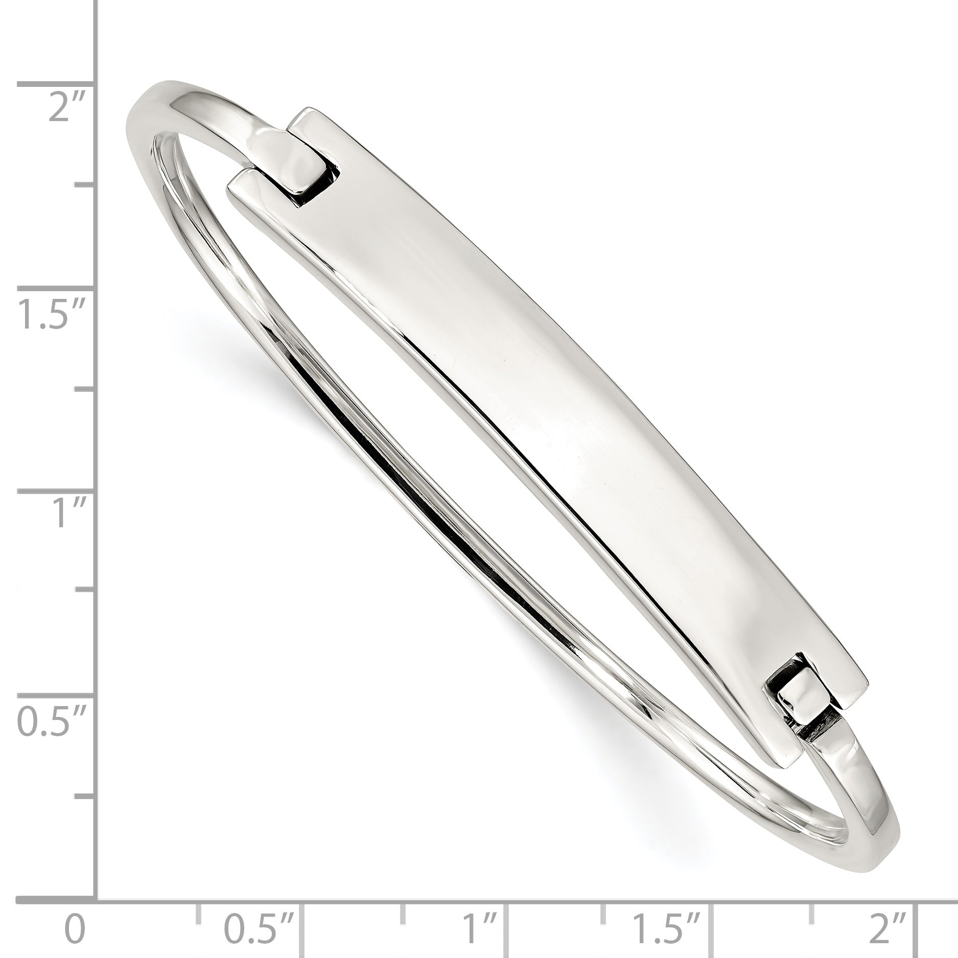Sophia Jewelers Sterling Silver 925 Polished Hinged ID Bangle for Women