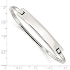 Sophia Jewelers Sterling Silver 925 Polished Hinged ID Bangle for Women