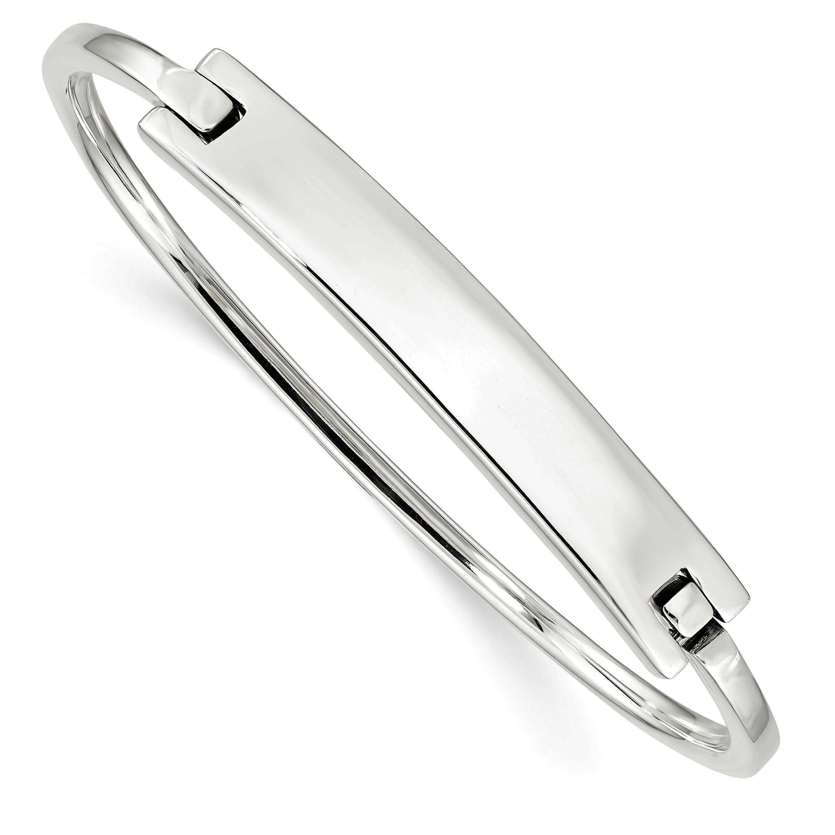 Sterling Silver ID Hinged Bangle Main image