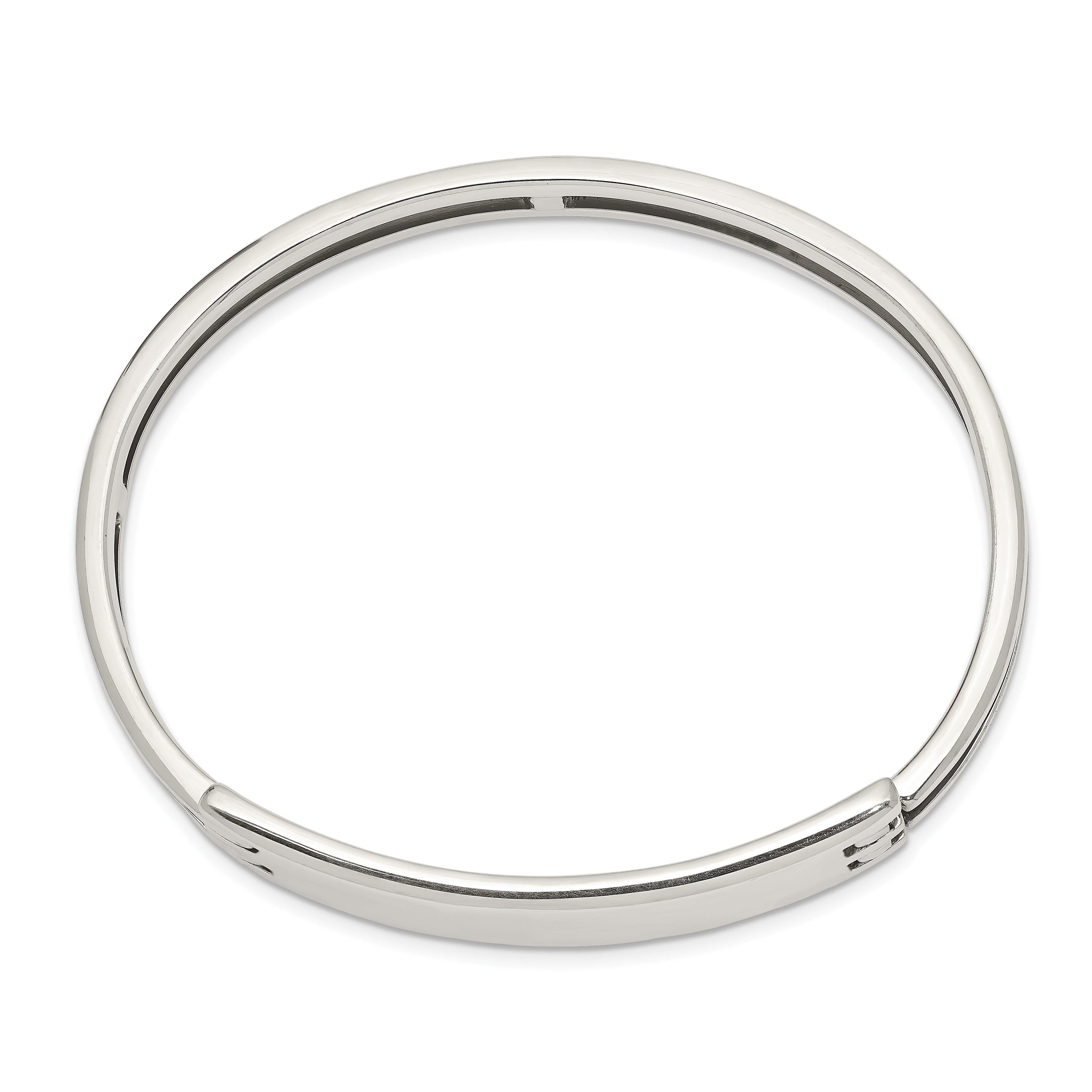 Sophia Jewelers Women's Polished Sterling Silver 925 Hinged Bangle Bracelet