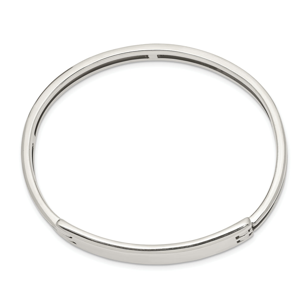 Sophia Jewelers Women's Polished Sterling Silver 925 Hinged Bangle Bracelet