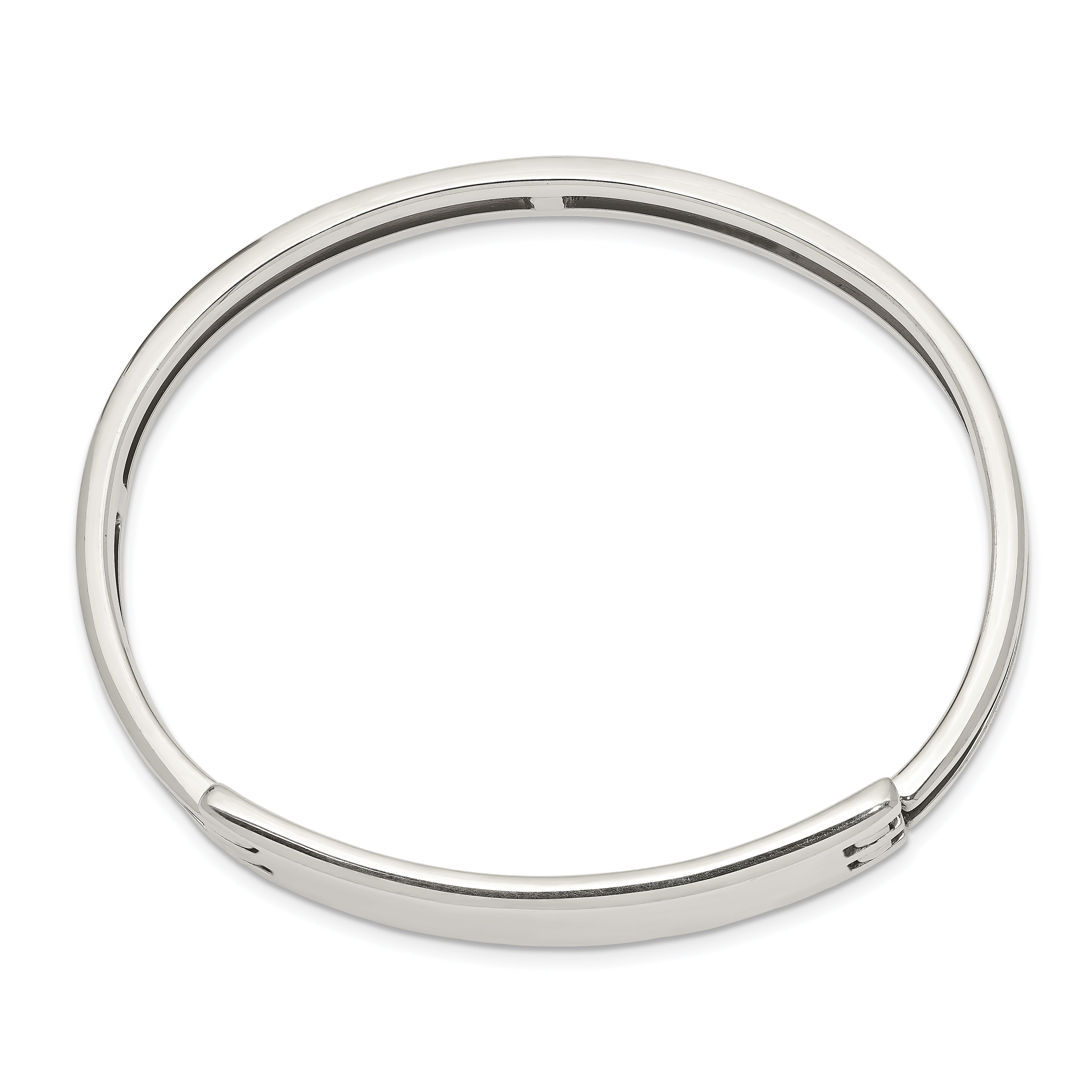 Sophia Jewelers Women's Polished Sterling Silver 925 Hinged Bangle Bracelet