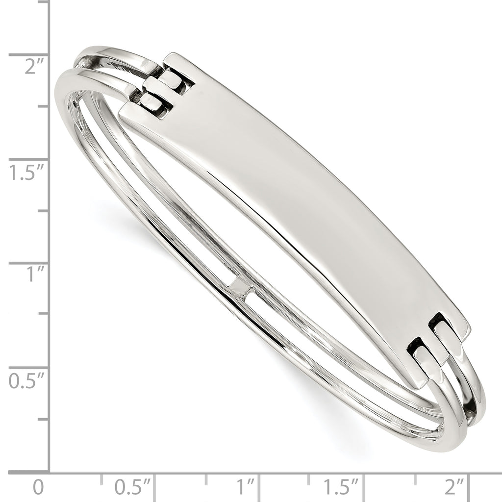 Sophia Jewelers Women's Polished Sterling Silver 925 Hinged Bangle Bracelet