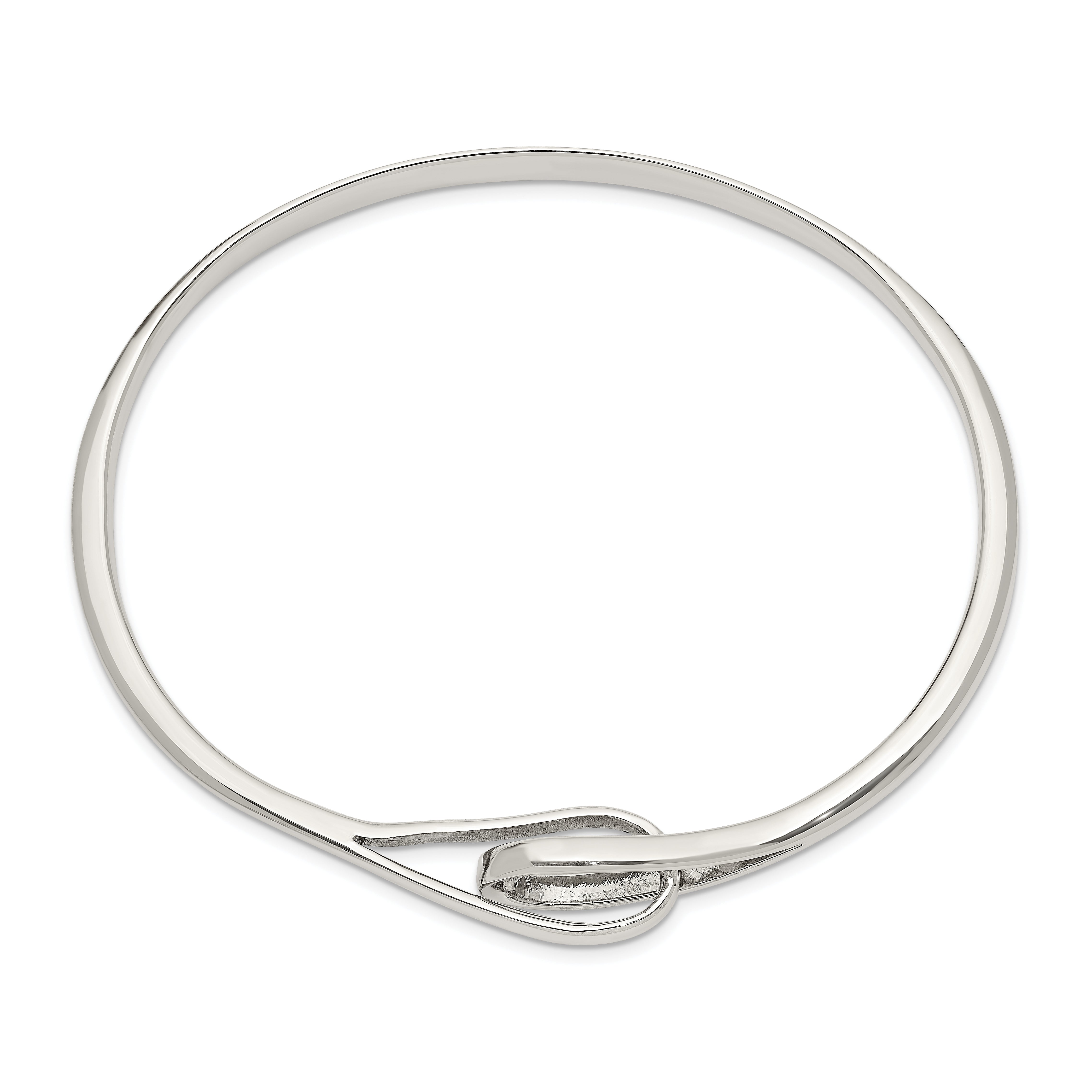 Elegant Sterling Silver 925 Women's Slip-On Bangle Bracelet - 8