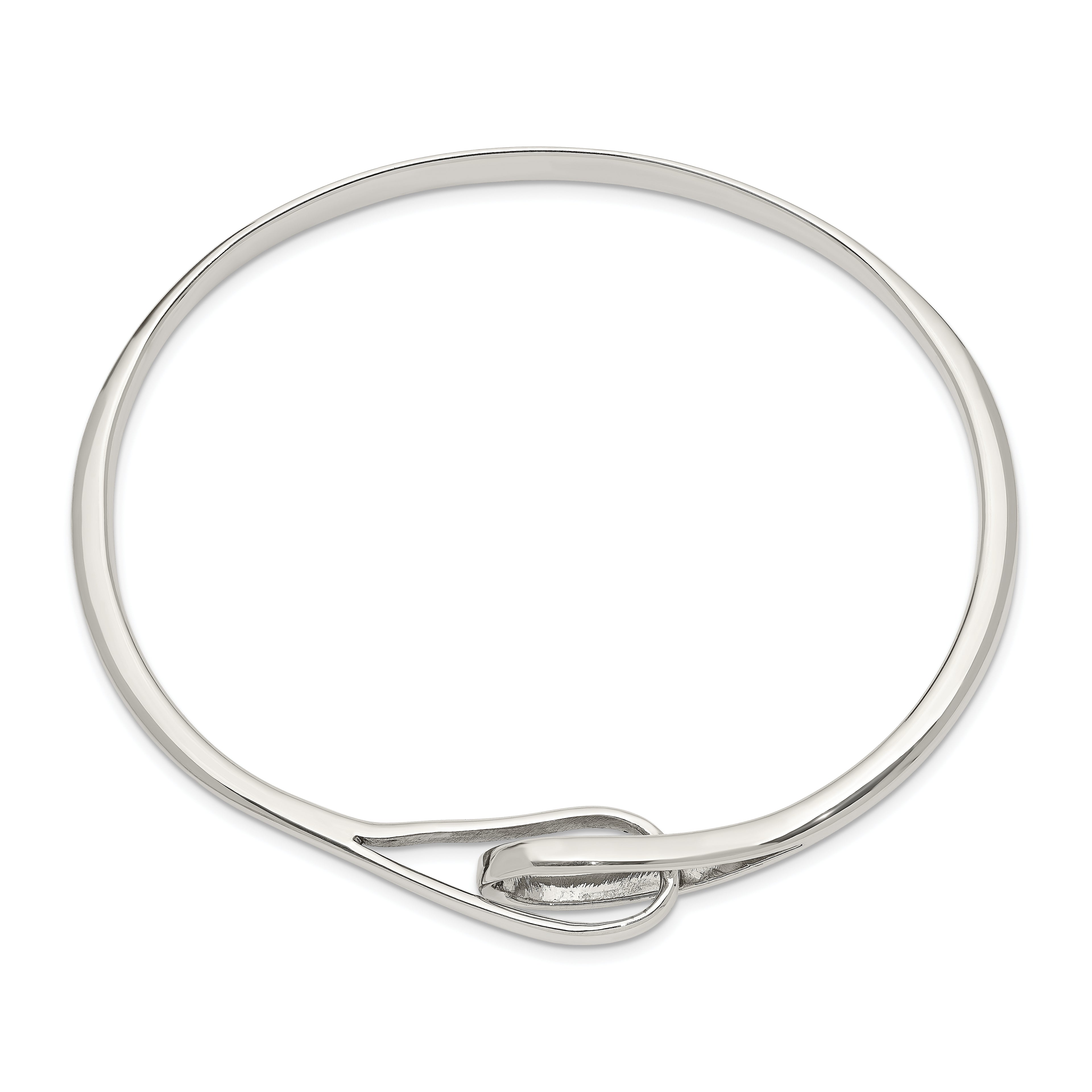 Elegant Sterling Silver 925 Women's Slip-On Bangle Bracelet