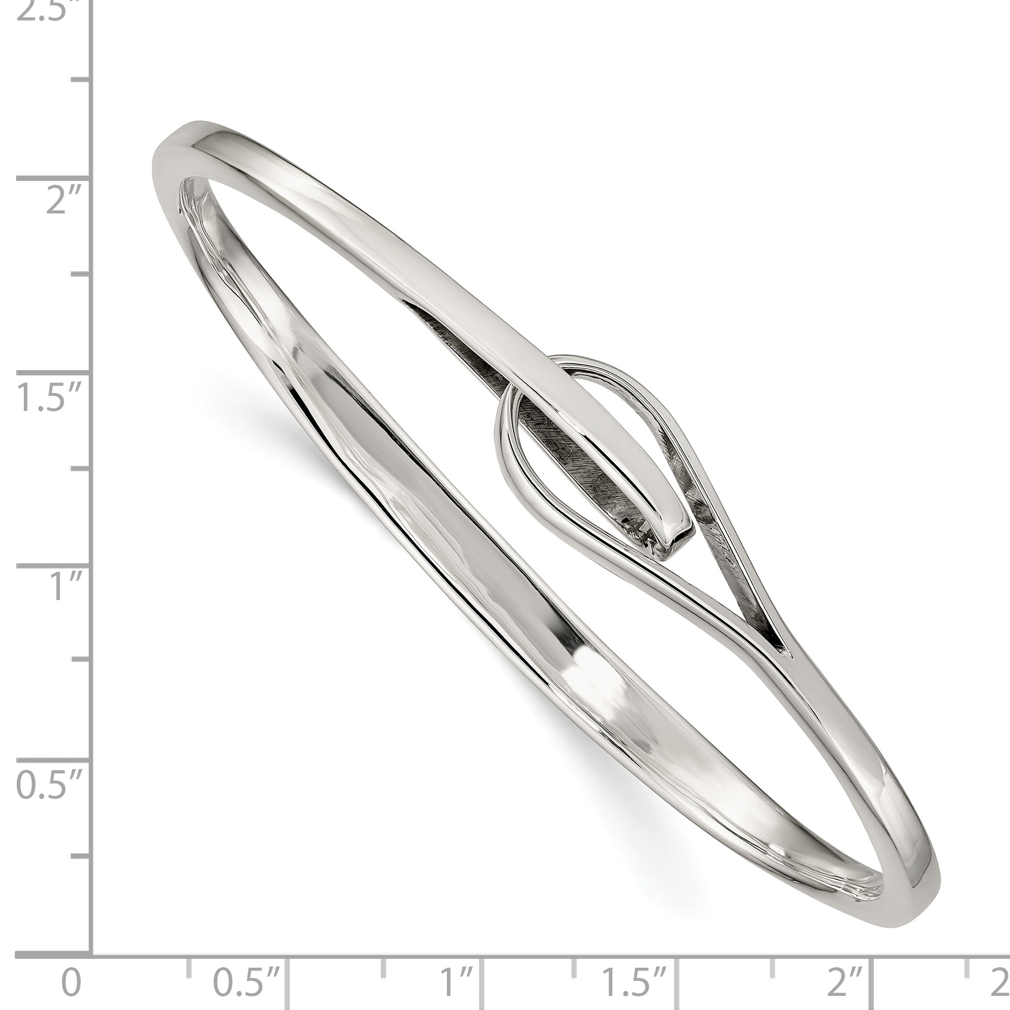 Elegant Sterling Silver 925 Women's Slip-On Bangle Bracelet - 8