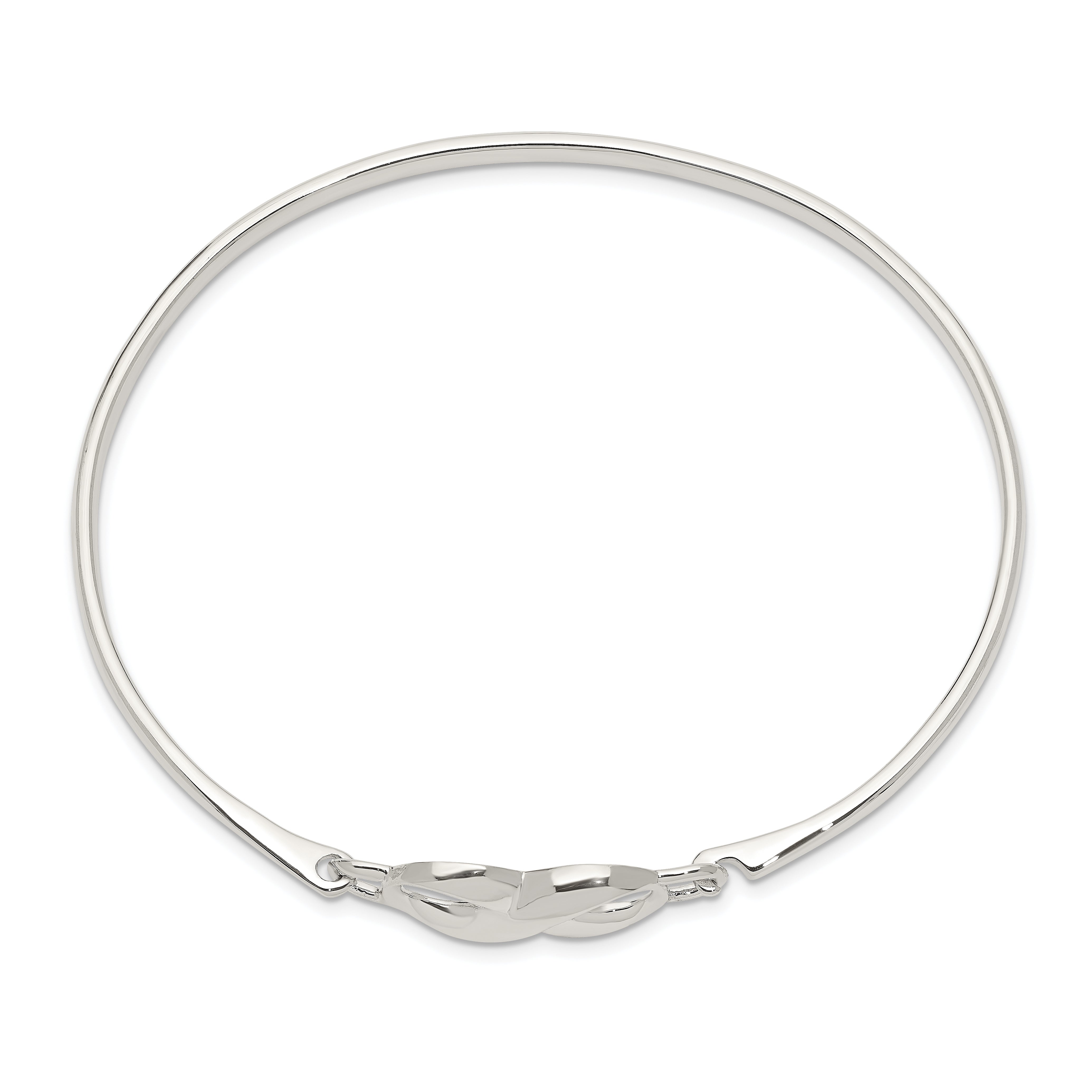 Sophia Jewelers 925 Sterling Silver Infinity Bangle with Polished Elegant Design