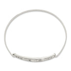 Sterling Silver 925 Elephant Bangle with Hinged Hook Clasp
