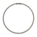 Sterling Silver 925 Women's Polished Twisted Slip-On Bangle Handcrafted Elegance