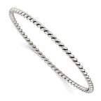 Sterling Silver Antiqued 3mm Twisted Slip-on Bangle