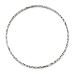 Sterling Silver 925 Women's Antiqued Twisted Slip-On Bangle