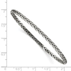 Sterling Silver 925 Women's Antiqued Twisted Slip-On Bangle