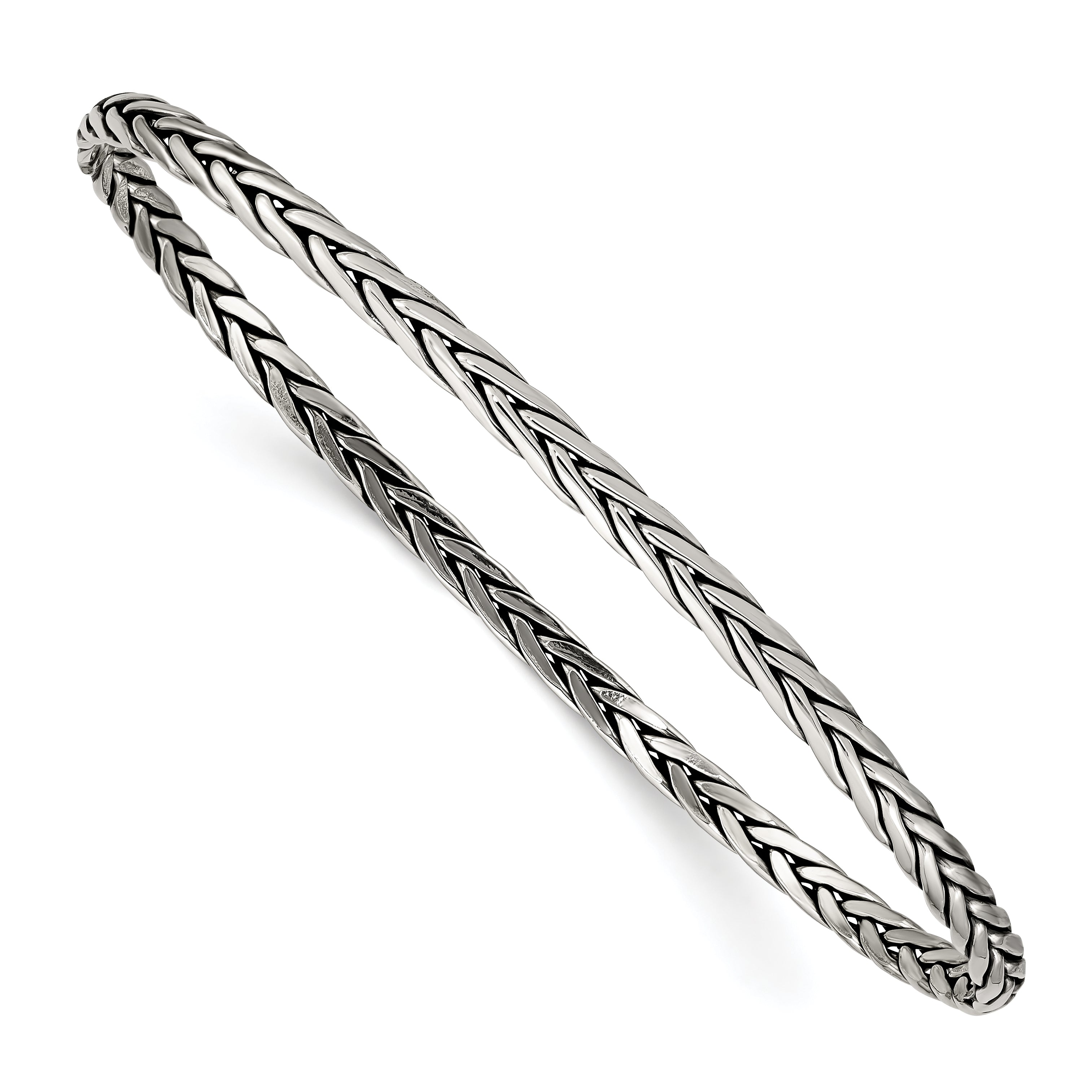 Sterling Silver Antiqued 3mm Slip-on Bangle Main image