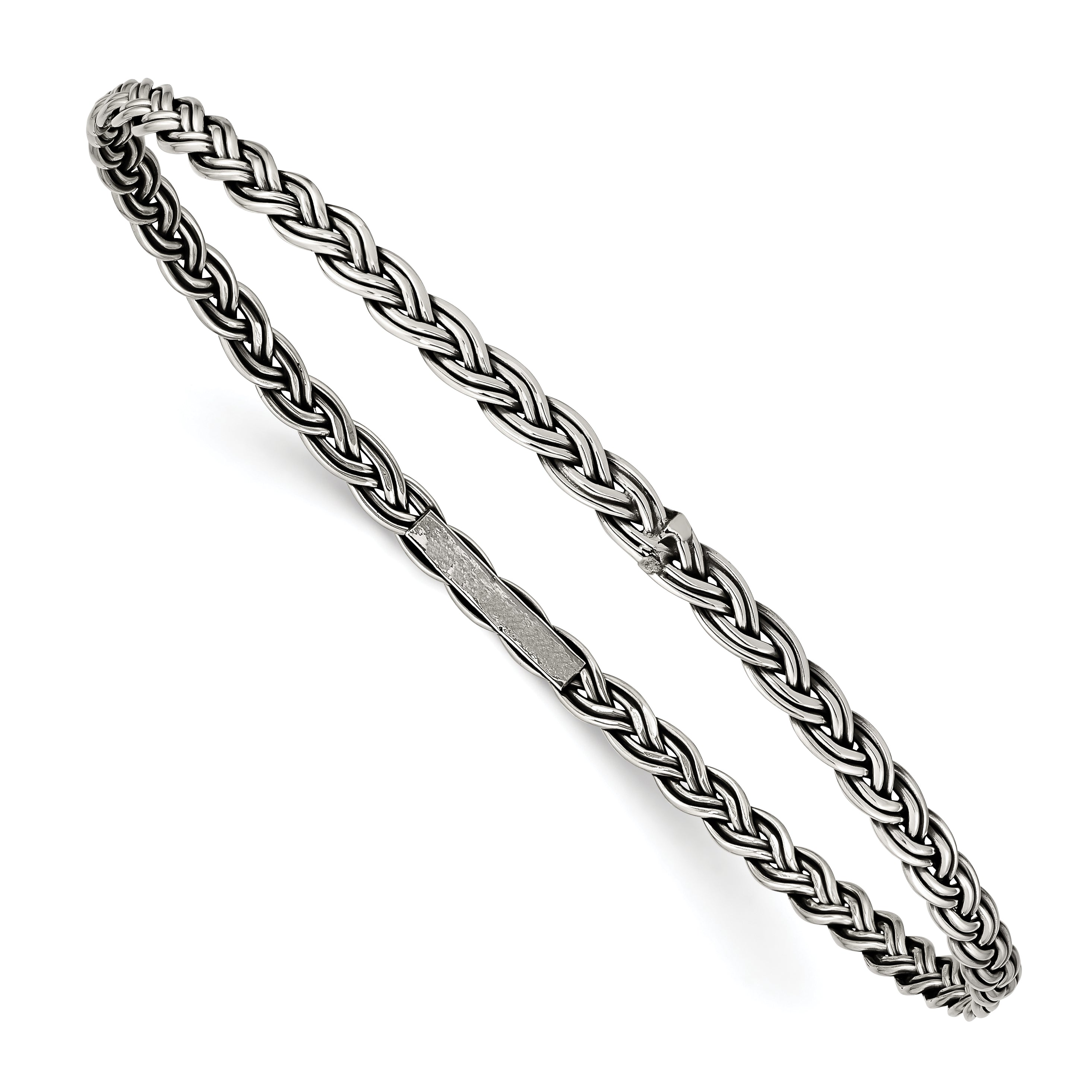 Sterling Silver Antiqued 3.5mm Slip-on Bangle Main image