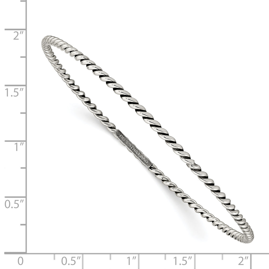 Sophia Jewelers Handcrafted Sterling Silver Slip-on Bangle with Polished Finish