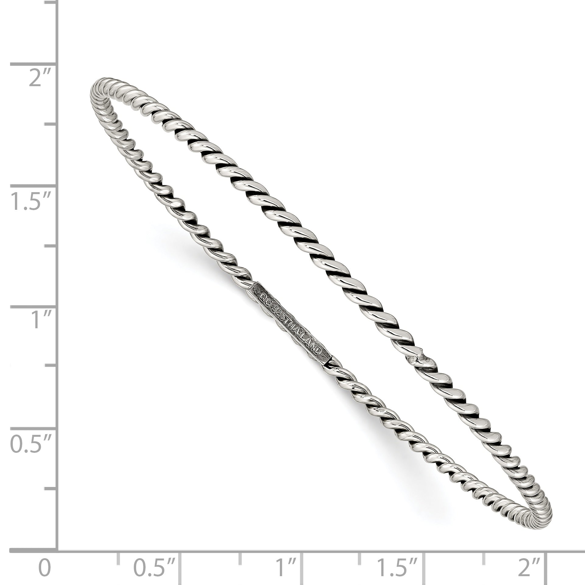 Sophia Jewelers Handcrafted Sterling Silver Slip-on Bangle with Polished Finish