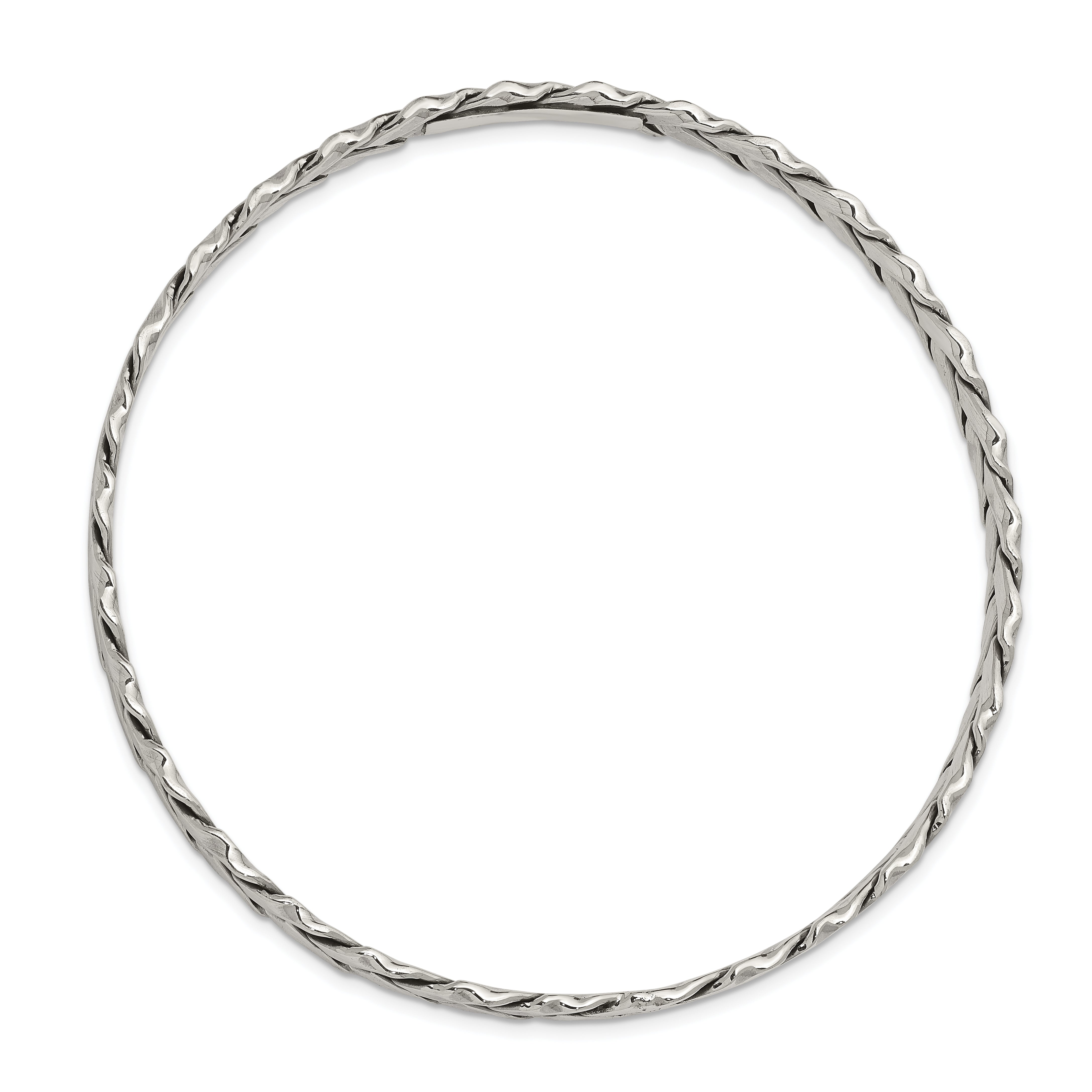 Sophia Jewelers Women's Polished Antiqued Sterling Silver Slip-On Bangle Secondary image