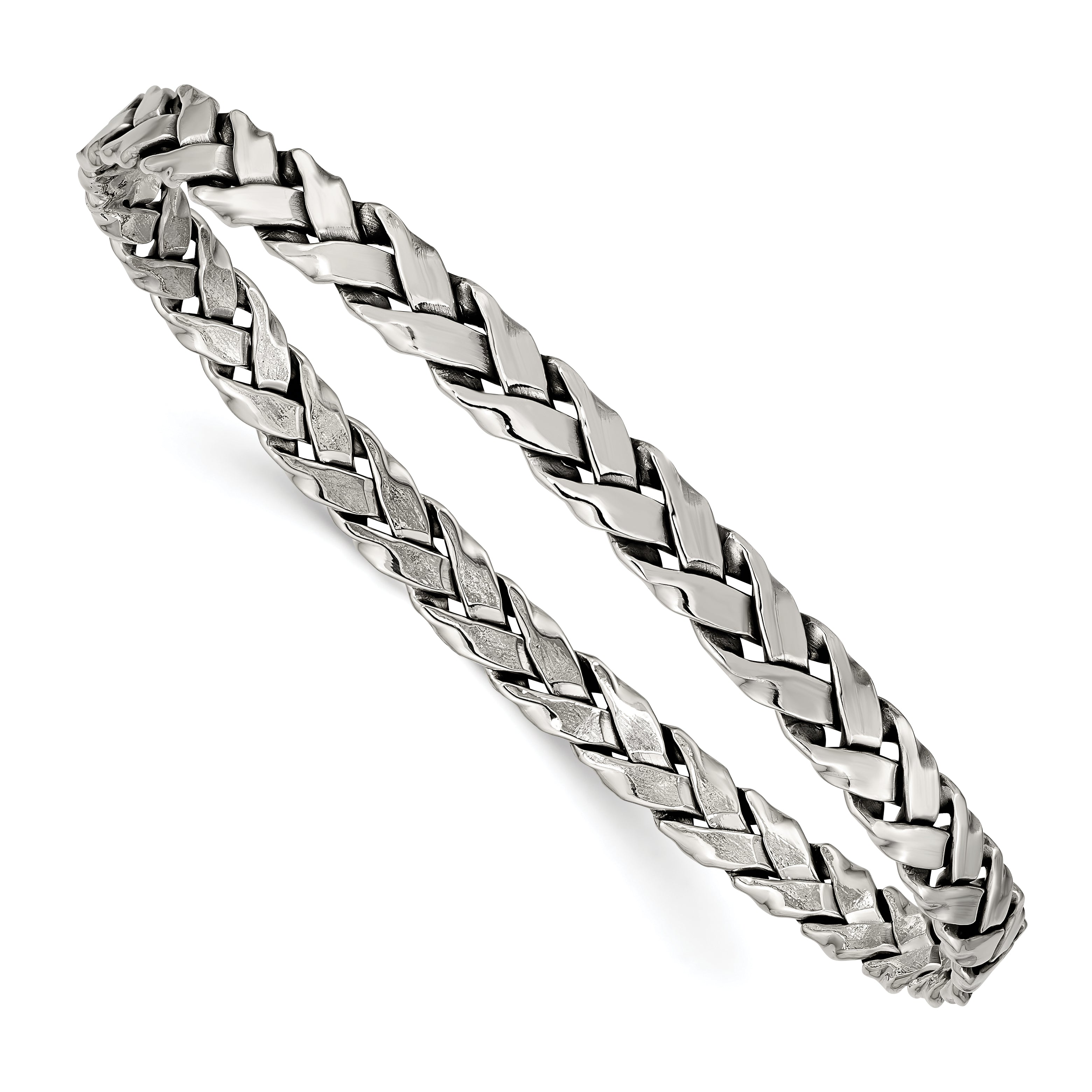 Sterling Silver Antiqued 5.25mm Slip-on Bangle Main image