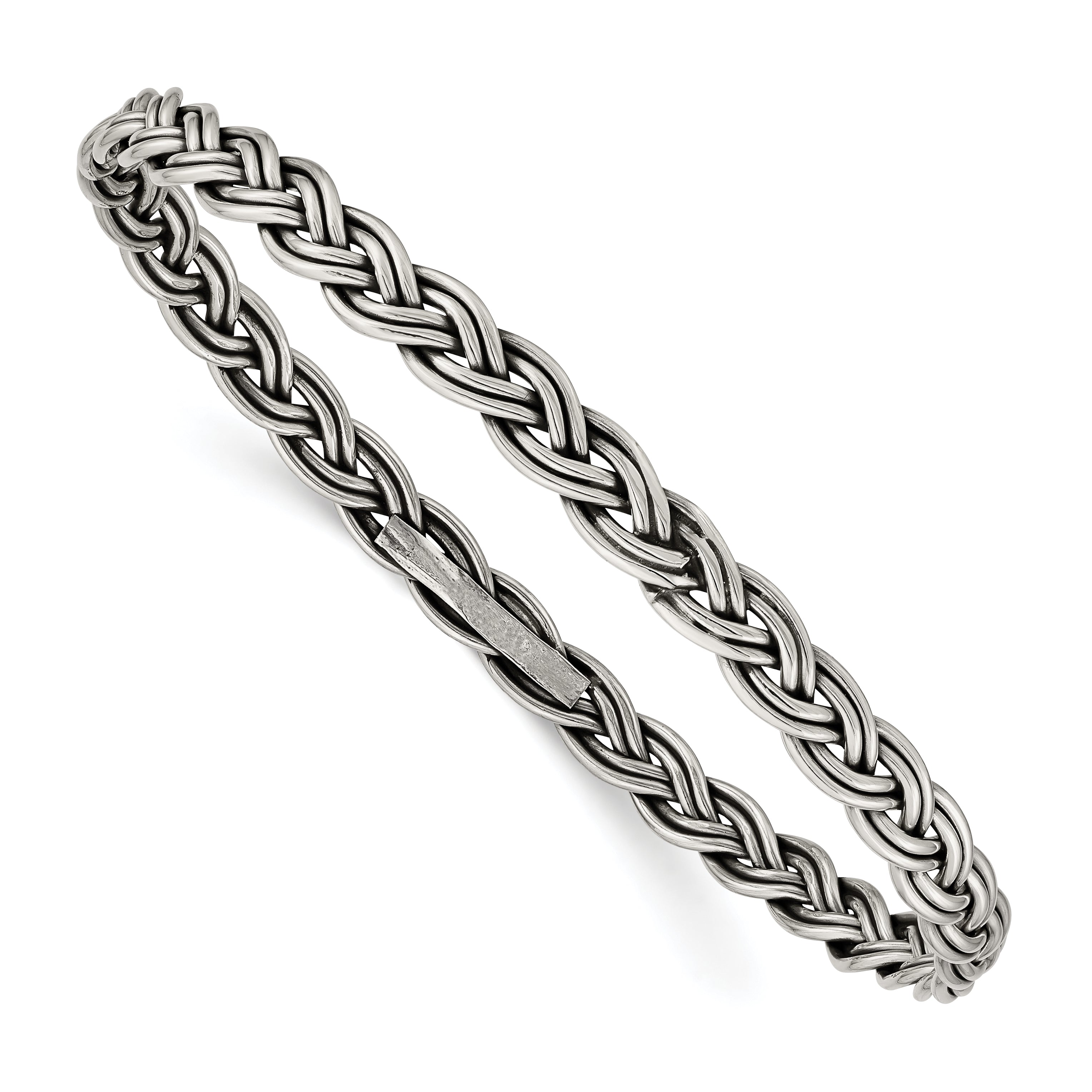 Sterling Silver Antiqued 5.25mm Slip-on Bangle Main image