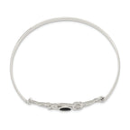 Sophia Jewelers Sterling Silver Onyx Celtic Bangle with Flexible Design