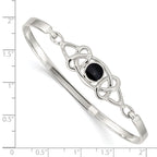 Sophia Jewelers Sterling Silver Onyx Celtic Bangle with Flexible Design