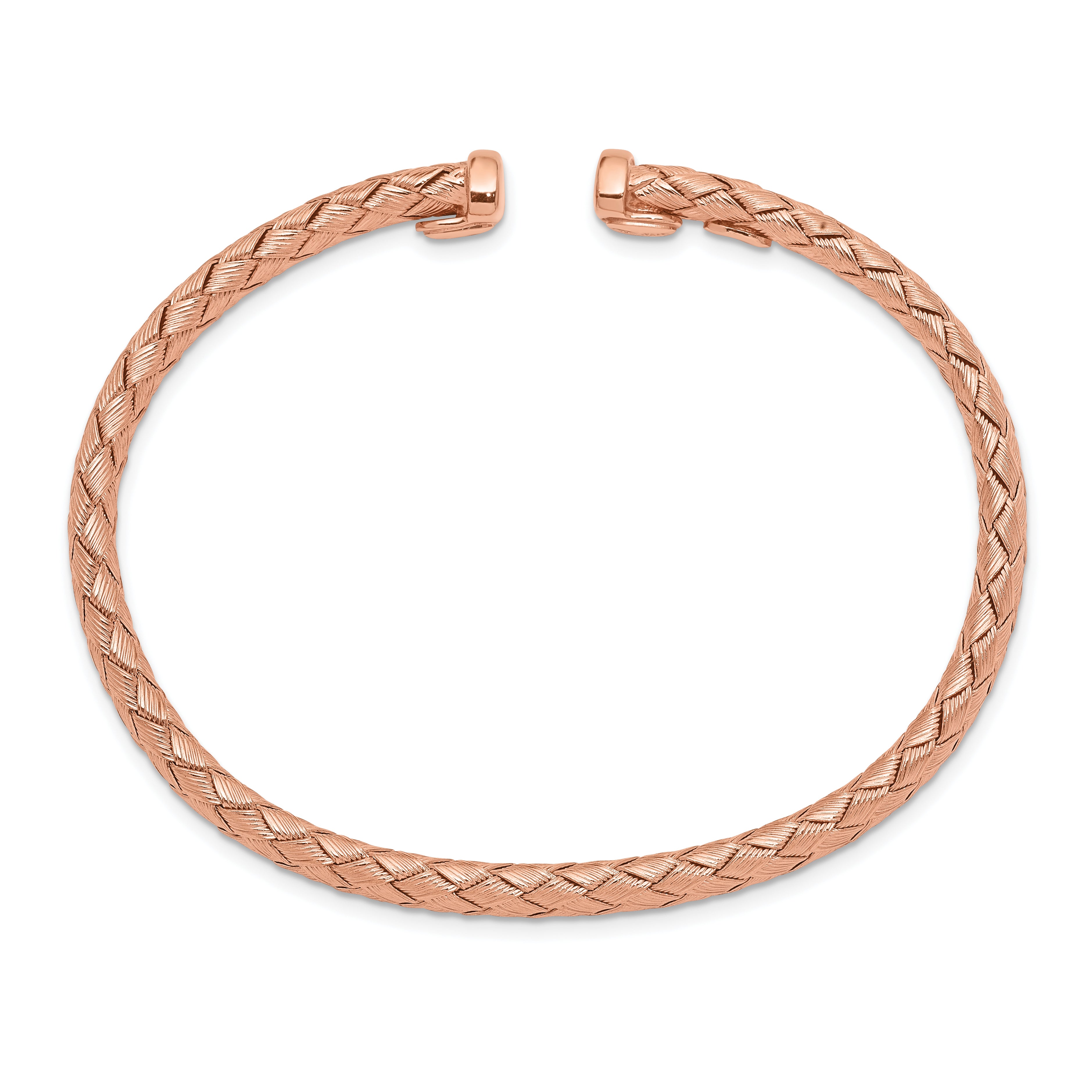 Women's Sterling Silver Rose-Tone Textured Cuff Bracelet by Sophia Jewelers Secondary image