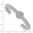 Sophia Jewelers Sterling Silver Crystal Cuff with Rhodium Plating