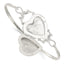Sterling Silver 22mm Heart Locket Flexible Bangle Bracelet