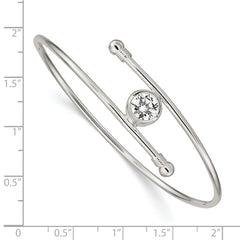 Sophia Jewelers 925 Sterling Silver CZ Bangle Polished Elegance for TimeleSterling Silver Style