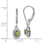 Sophia Jewelers Sterling Silver Peridot & Diamond Drop Earrings, Rhodium-Plated