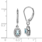 Sophia Jewelers 925 Sterling Silver Aquamarine & Diamond Drop Earrings with Rhodium Finish