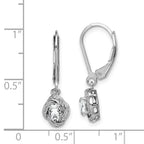 925 Rhodium-Plated Sterling Silver Drop Earrings with White Topaz & Diamond Accents  Sophisticated Leverback Style