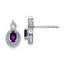 Sterling Silver Rhodium-plated Amethyst & Diam. Earrings