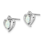 Sophia Jewelers 925 Sterling Silver Opal & Diamond Rhodium-Plated Earrings