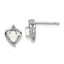 Sterling Silver Rhodium-plated Created Opal & Diam. Earrings
