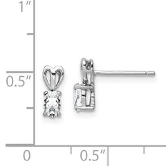 Sterling Silver White Topaz Earrings with Rhodium-Plated Polished Finish
