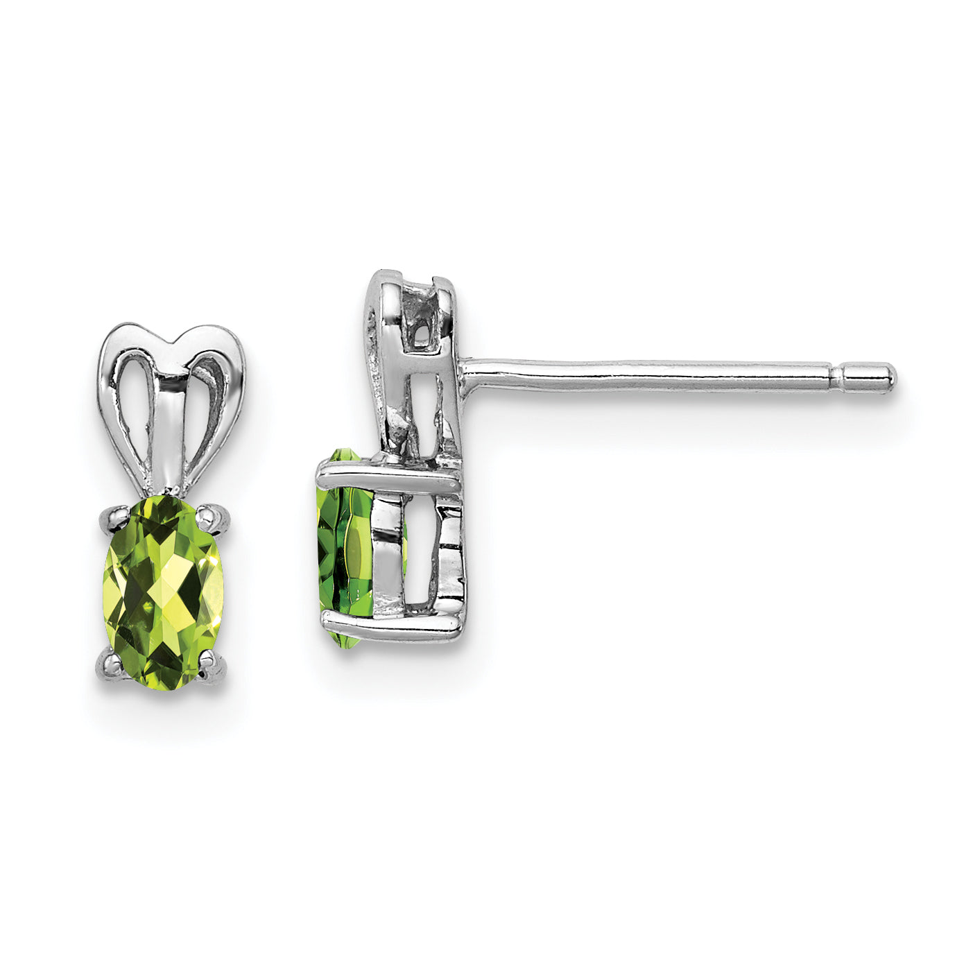 Sterling Silver Rhodium-plated Peridot Earrings Main image