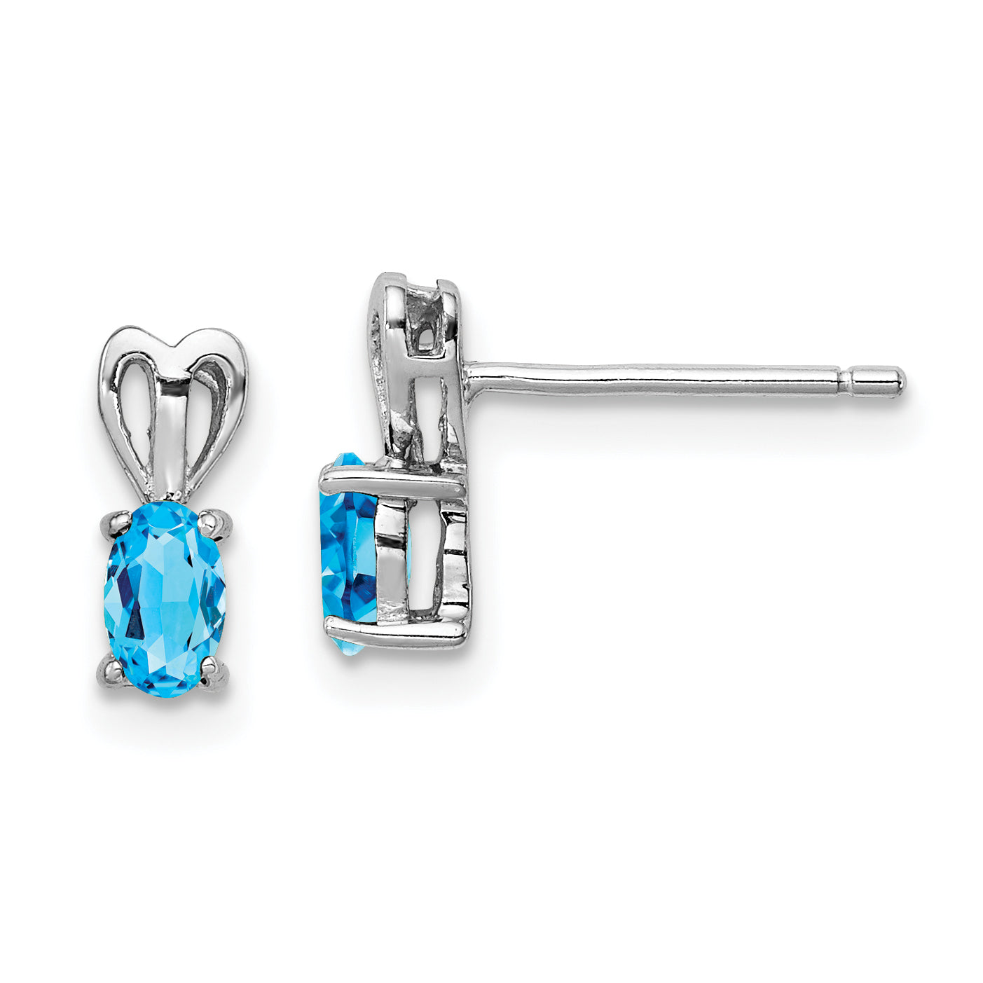 Sterling Silver Rhodium-plated Light Swiss Blue Topaz Earrings Main image