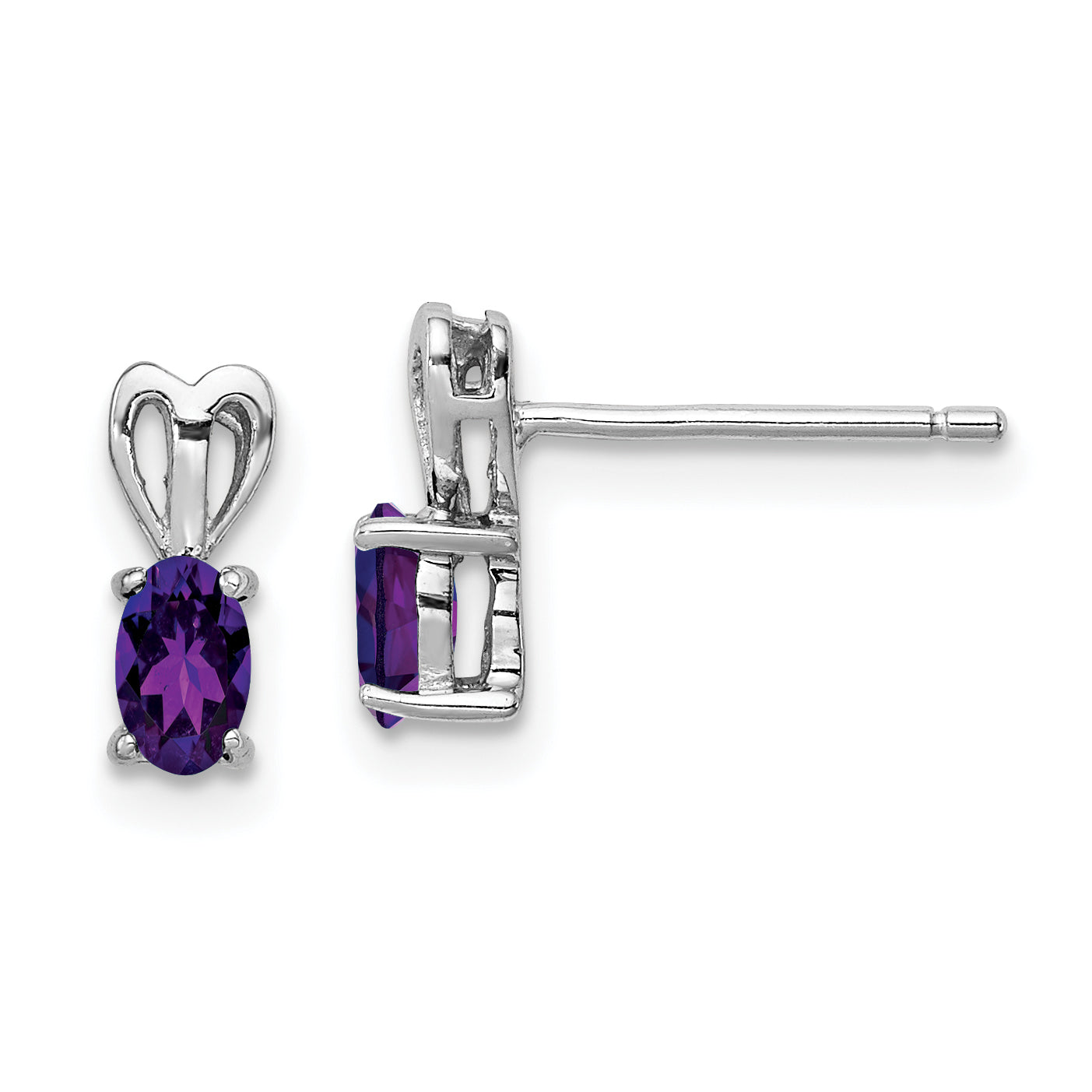 Sterling Silver Rhodium-plated Amethyst Earrings Main image