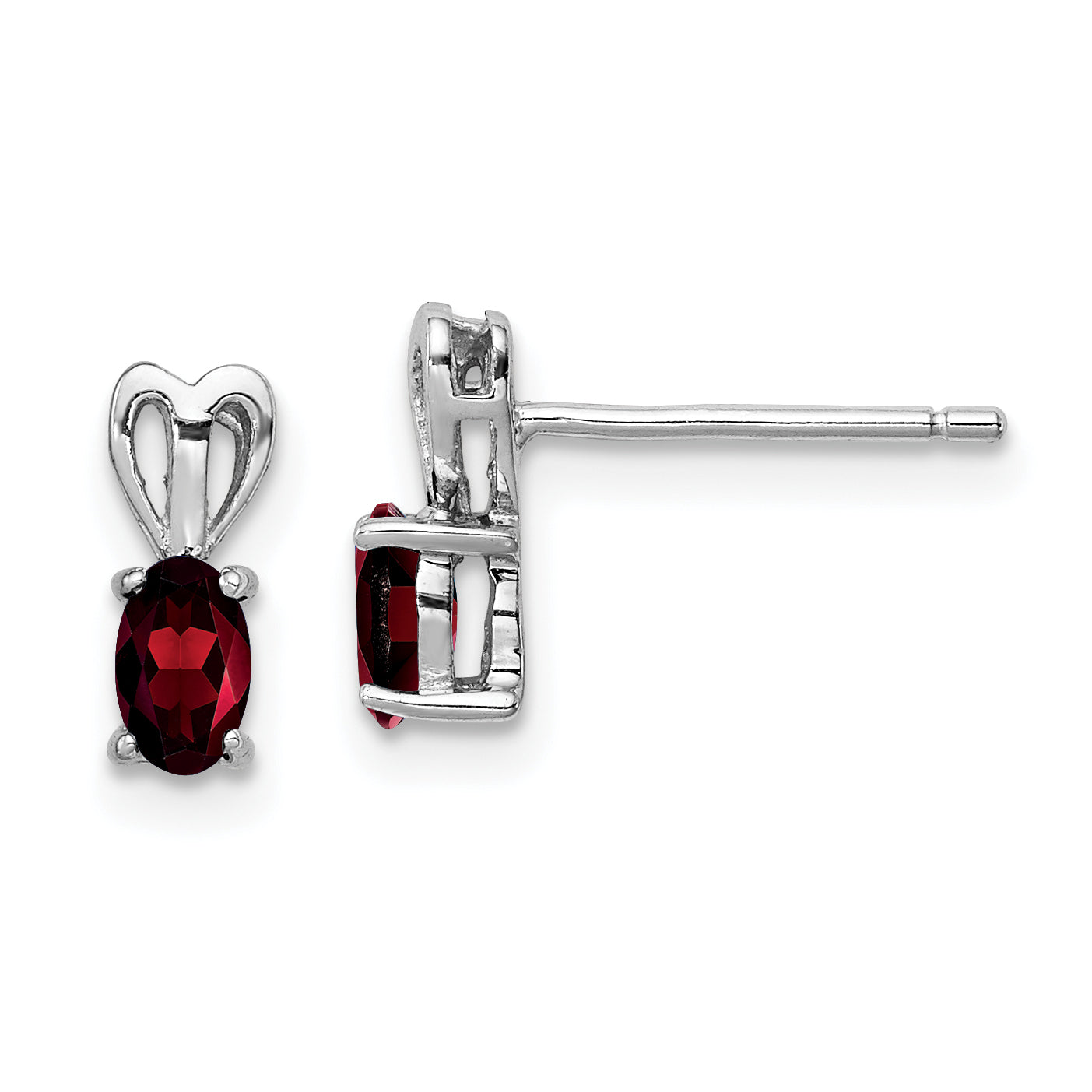 Sterling Silver Rhodium-plated Garnet Earrings Main image