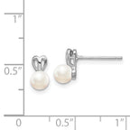 Sophia Jewelers Sterling Silver 925 Rhodium-Plated Freshwater Pearl Earrings  Elegant Button Style