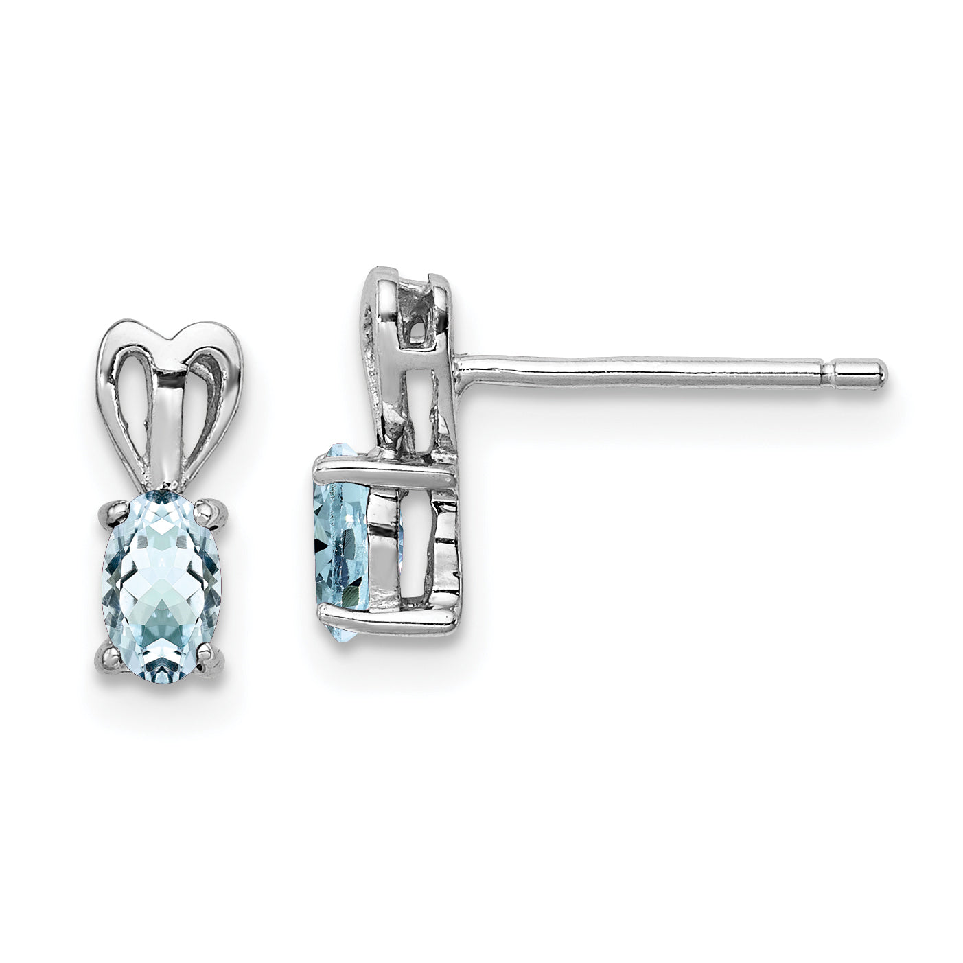 Sterling Silver Rhodium-plated Aquamarine Earrings Main image