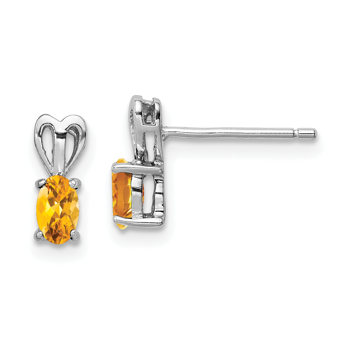 Sterling Silver Rhodium-plated Citrine Earrings Main image