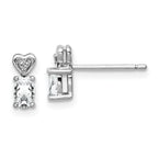 Sterling Silver Rhodium-plated White Topaz & Diam. Earrings