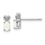 Sterling Silver Rhodium-plated Created Opal & Diam. Earrings